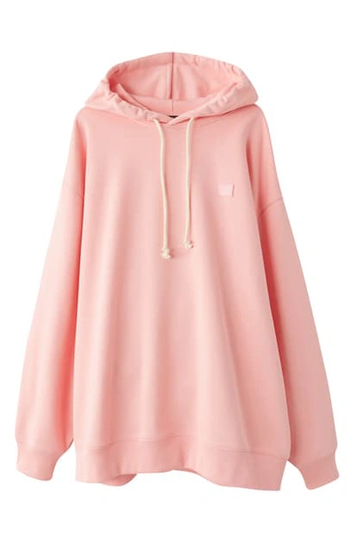 Acne Studios Farrin Face Oversize Hoodie In Blush Pink