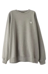 Acne Studios Forba Face Oversize Sweatshirt In Light Grey Melange