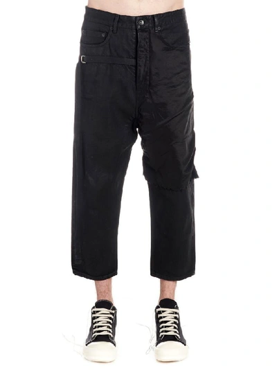 Rick Owens Drkshdw Cropped Cargo Pants In Black