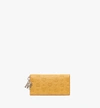 Mcm Klara Two-fold Wallet In Monogram Leather In Golden Mango