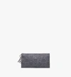 Mcm Klara Two-fold Wallet In Monogram Leather In Charcoal