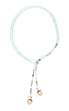 JOIE DIGIOVANNI 14K GOLD; AQUAMARINE; PYRITE AND PEARL NECKLACE,752856