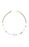 JOIE DIGIOVANNI 14K GOLD; AQUAMARINE; PYRITE AND PEARL NECKLACE,752857