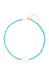 JOIE DIGIOVANNI GOLD-FILLED; TURQUOISE AND PEARL NECKLACE,752863