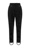 Aje Linen And Silk-blend Stirrup Pants In Black