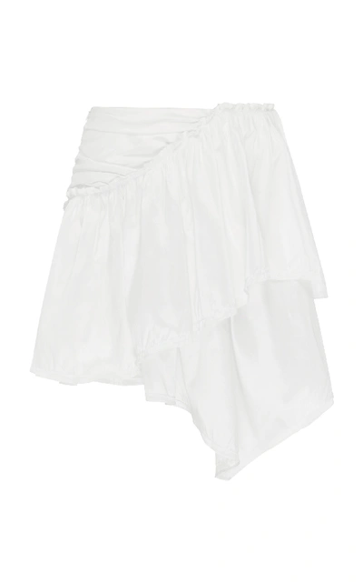 Aje Mimosa Asymmetric Poplin Mini Skirt In White