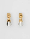BURBERRY Gold and Palladium-plated Hoof Earrings