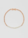 BURBERRY Pearl Detail Bicycle Chain Rose Gold-plated Necklace