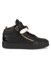 Giuseppe Zanotti Logo Leather Sneakers In Nero