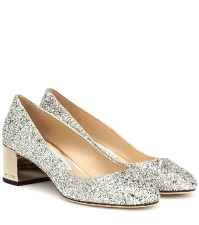 Jimmy Choo Jessie 40 Glitter Pumps In Silver | ModeSens