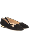 CHARLOTTE OLYMPIA KITTY SUEDE BALLET FLATS,P00399435