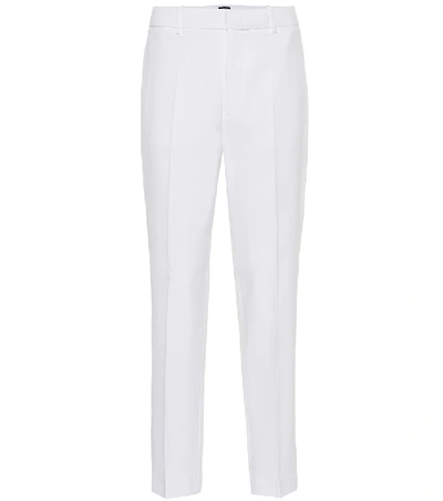 Joseph Coman Cropped Crepe Tapered Trousers In White