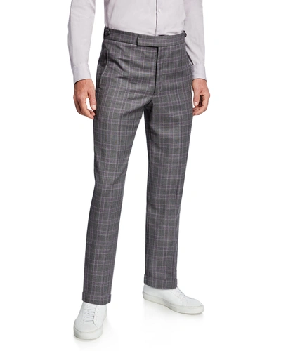 Gabriela Hearst Grey Martin Checked Wool Suit Trousers In Lavender