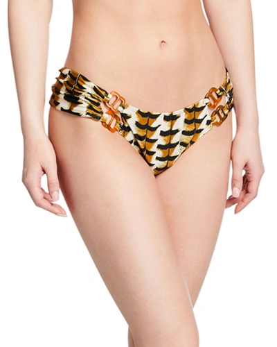 Água De Coco Animal-print Hipster Bikini Bottom In Fossil