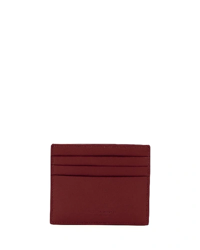 Bottega Veneta Smooth Leather Card Case In Dark Red