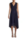 Karl Lagerfeld Women's High-low Self-tie A-line Dress In Eclipse