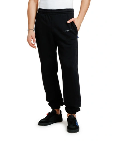 Off-white Slim Unfinished Cotton Jersey Sweatpants In Black