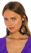 RANJANA KHAN RANJANA KHAN TEARDROP STATEMENT EARRING IN BLACK,RAJK-WL65