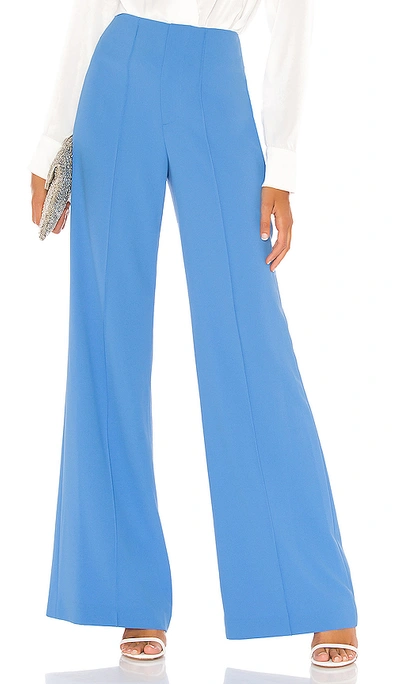 Alice And Olivia Dylan Clean Highwaist Wide Leg Pant In Cornflower