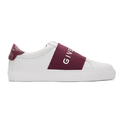 Givenchy White & Pink Elastic Urban Street Sneakers In Orchid