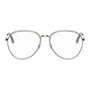 GIVENCHY GIVENCHY GOLD AND BROWN STUDDED EDGE GLASSES