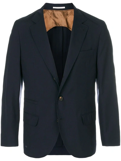 Brunello Cucinelli Men's Travel Wool & Silk Three-button Blazer In Navy