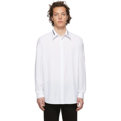 Givenchy Cotton Shirt W/logo Collar In White