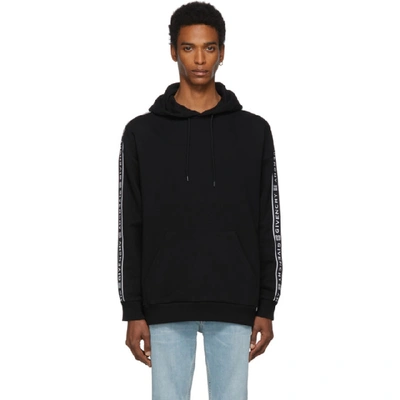 Givenchy Men's Logo Tape Pullover Hoodie In Black