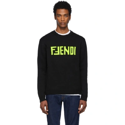 Fendi Ff Logo Embroidered Jumper In Black