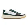 ACNE STUDIOS ACNE STUDIOS GREEN AND WHITE PEREY LACE UP MIX SNEAKERS