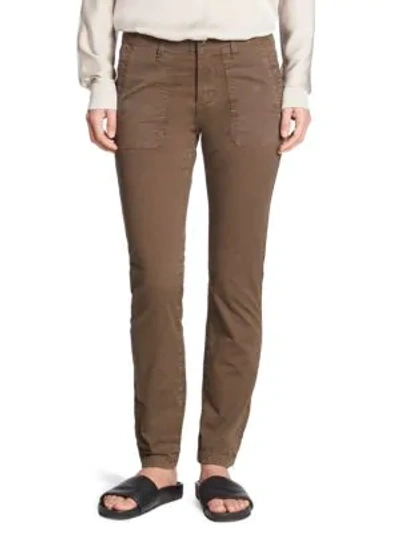 Vince Ankle Zip Utility Trousers In Dark Willow