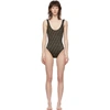 Fendi Ff Logo Print Swimsuit In F13iy Black