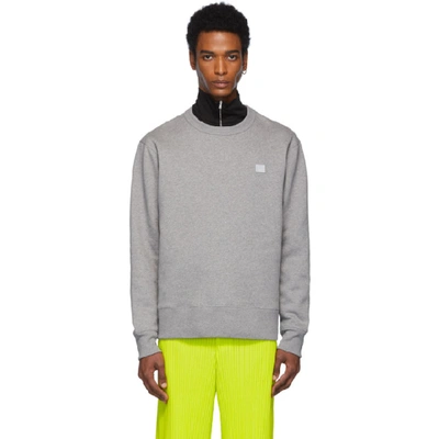 Acne Studios Grey Fairview Patch Sweatshirt In Crewneck Wool Sweater