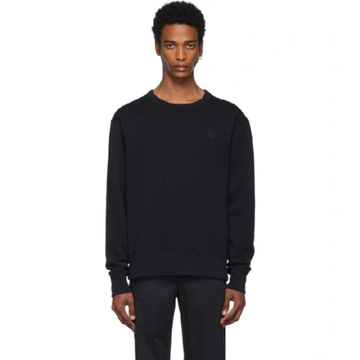 Acne Studios Forba Face Oversized Cotton Sweater In Black