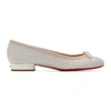 CHRISTIAN LOUBOUTIN SILVER GLITTER 'LA MASSINE' BALLERINA FLATS