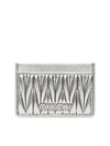 MIU MIU SILVER-LAMINATED CARDHOLDER,10962154