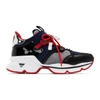 CHRISTIAN LOUBOUTIN CHRISTIAN LOUBOUTIN BLACK AND NAVY RED-RUNNER FLAT SNEAKERS