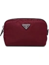 Prada Fabric Cosmetics Pouch In Red