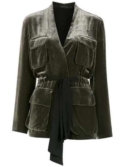 Andrea Marques Velvet Blazer In Green