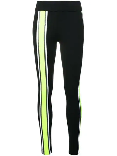 No Ka'oi Front And Side Stripe Sports Leggings In Black