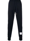 Thom Browne Tapered Grosgrain-trimmed Loopback Cotton-jersey Sweatpants In Blue