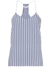 Tibi Stripe Twill Racerback Camisole In Blue