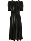 CAROLINA HERRERA STRIPED MIDI DRESS