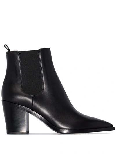 Gianvito Rossi Pointed-toe Ankle Boots In Black