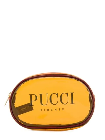 Emilio Pucci Logo印花化妆包 - 橘色 In Orange