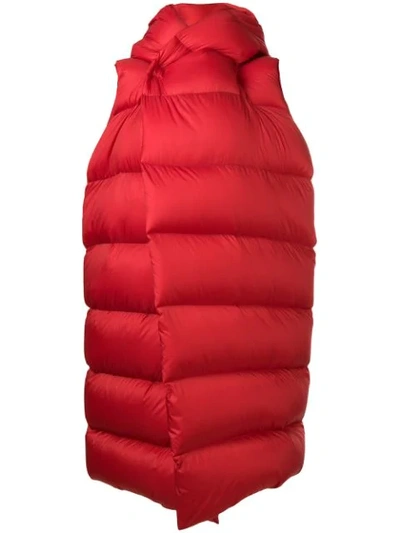 Rick Owens Oversized Quilted Shell Down Coat In Red