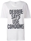 SAINT LAURENT DEBBIE SAYS USE CONDOMS T-SHIRT