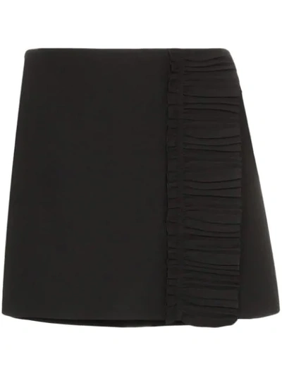 Valentino Ruffle Mini Skirt In Black