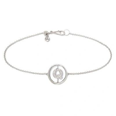 Annoushka 18kt White Gold Diamond Initial Q Bracelet In Silver