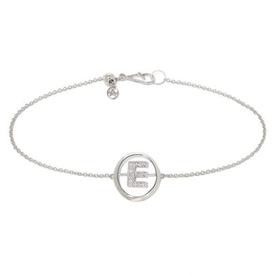 Annoushka 18kt White Gold Diamond Initial E Bracelet